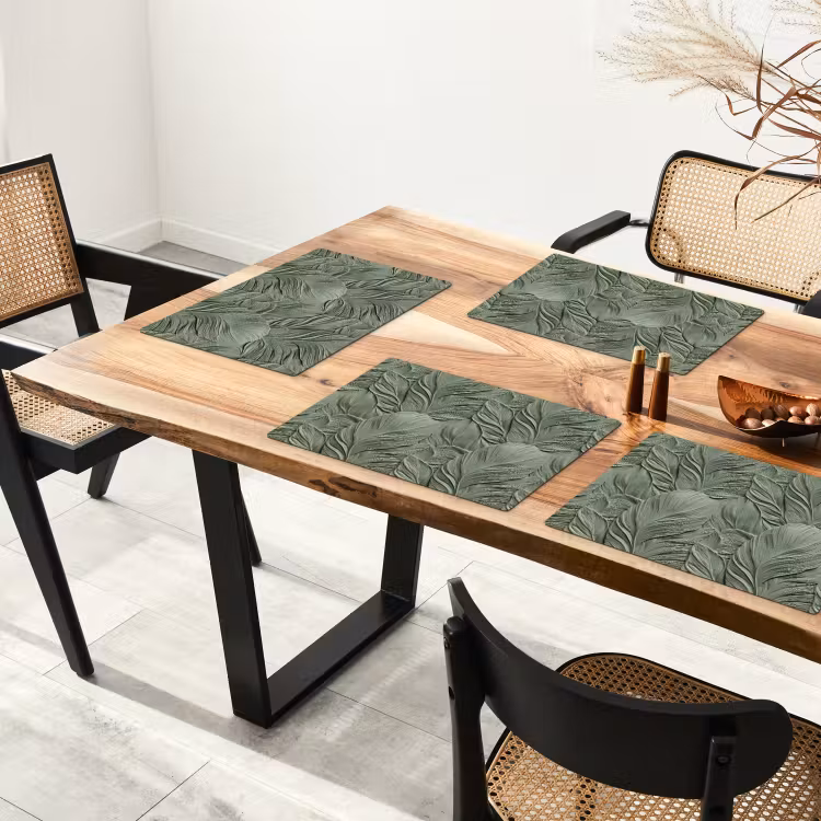 Bladeren - Textuur - Groen Placemat vinyl groot 368 -zzsfeer4_Kitchenyeah-website