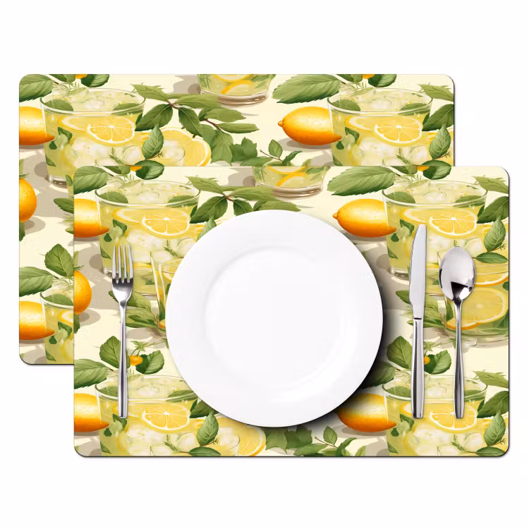 Citroen - Drankje - Glas - Munt Placemat vinyl groot 368 -zzsfeer2_Kitchenyeah-website