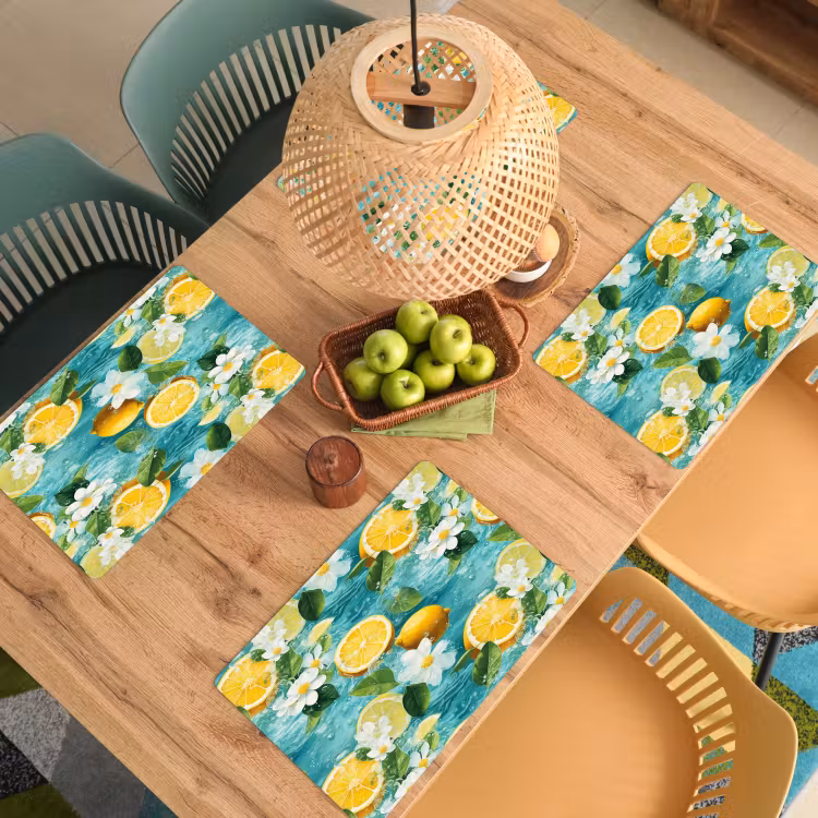 Citroen - Bloemen - Bruisend - Water Placemat vinyl groot 368 -zzsfeer5_Kitchenyeah-website