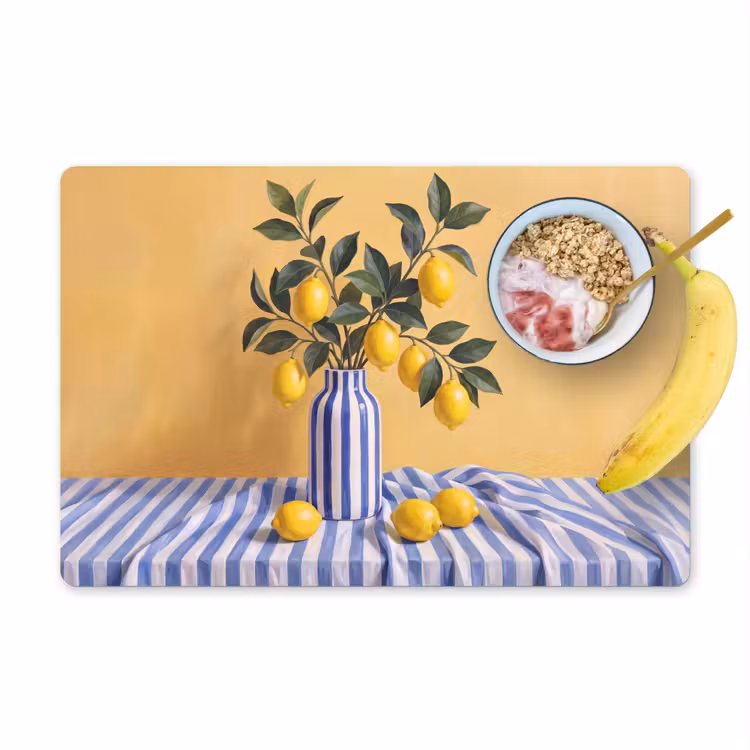 Placemat - 6 pieces - Lemon - Still Life - Modern - Citroen - Stilleven - Modern Placemat vinyl groot