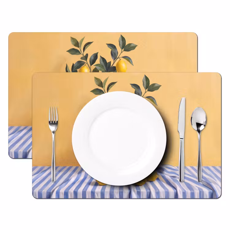 Placemat - 6 pieces - Lemon - Still Life - Modern - Citroen - Stilleven - Modern Placemat vinyl groot