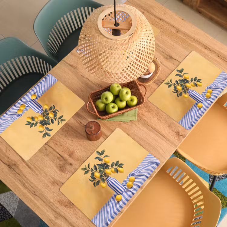 Placemat - 6 pieces - Lemon - Still Life - Modern - Citroen - Stilleven - Modern Placemat vinyl groot