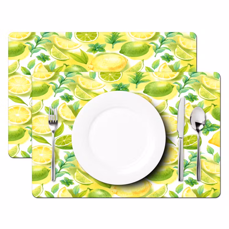 Citroen - Geel - Limoen - Groen Placemat vinyl groot 368 -zzsfeer2_Kitchenyeah-website
