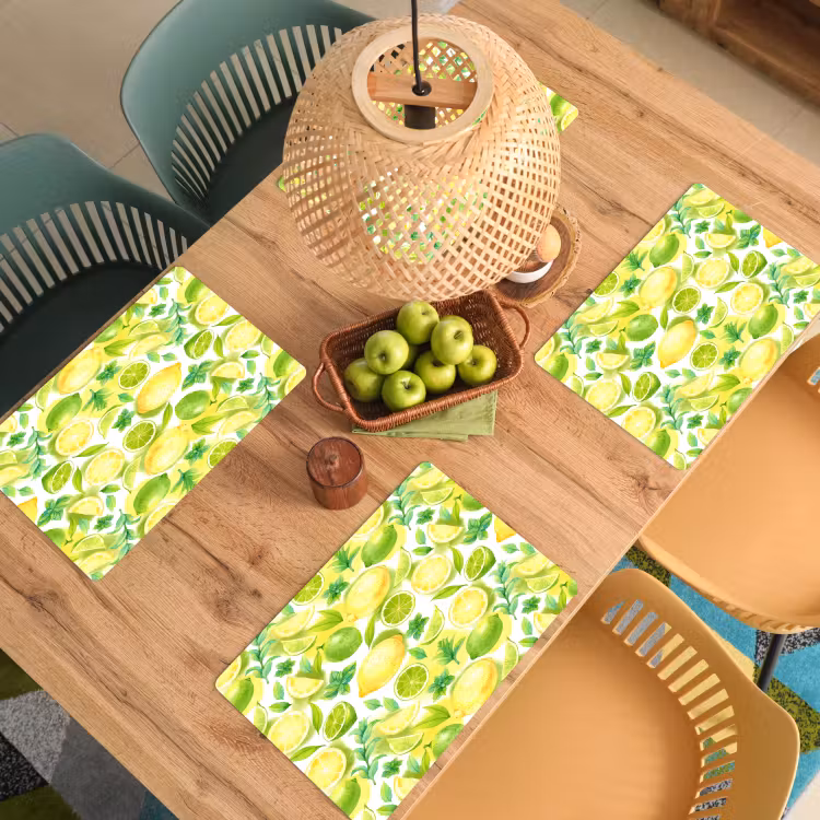 Citroen - Geel - Limoen - Groen Placemat vinyl groot 368 -zzsfeer5_Kitchenyeah-website