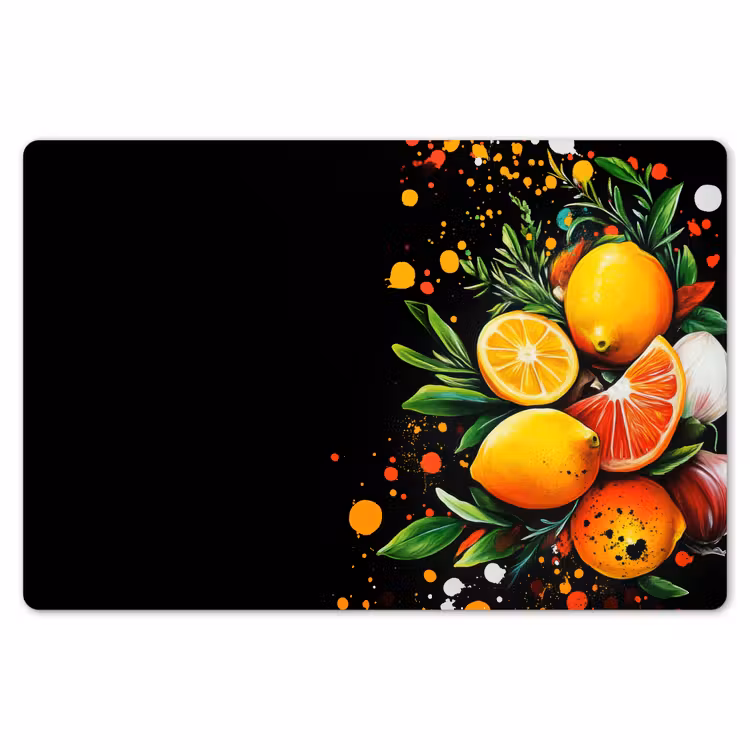 Citroenen - Zwart - Kruiden - Graffiti - Verf Placemat vinyl groot -zzsfeer1_Kitchenyeah-website