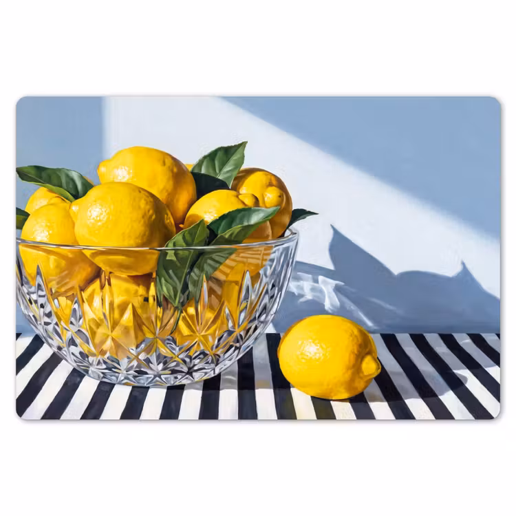 Placemat - 6 pieces - Lemons - Fruit - Yellow - Citroenen - Fruit - Geel Placemat vinyl groot