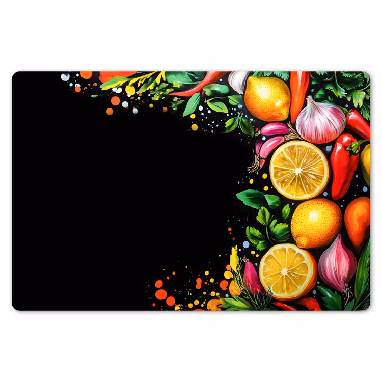 Citroenen - Peper - Kruiden - Graffiti - Verf - Abstract Placemat vinyl groot -zzsfeer1_Kitchenyeah-website
