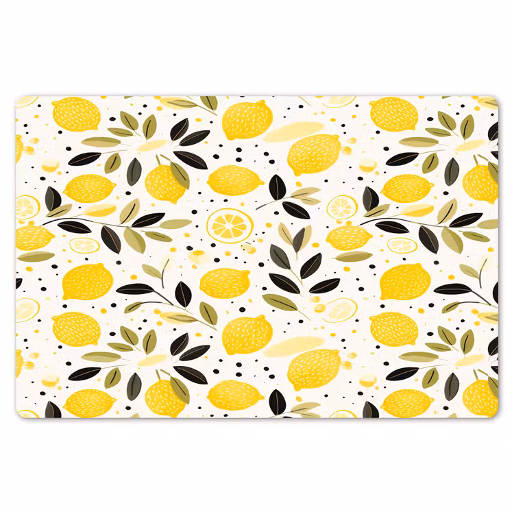 Citroenen - Geel - Wit - Stippen Placemat vinyl groot 368 -zzsfeer1_Kitchenyeah-website