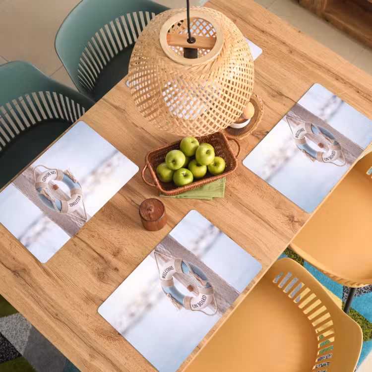 Reddingsboei - Maritiem - Welkom - Blauw - Wit Placemat vinyl groot -zzsfeer5_Kitchenyeah-website