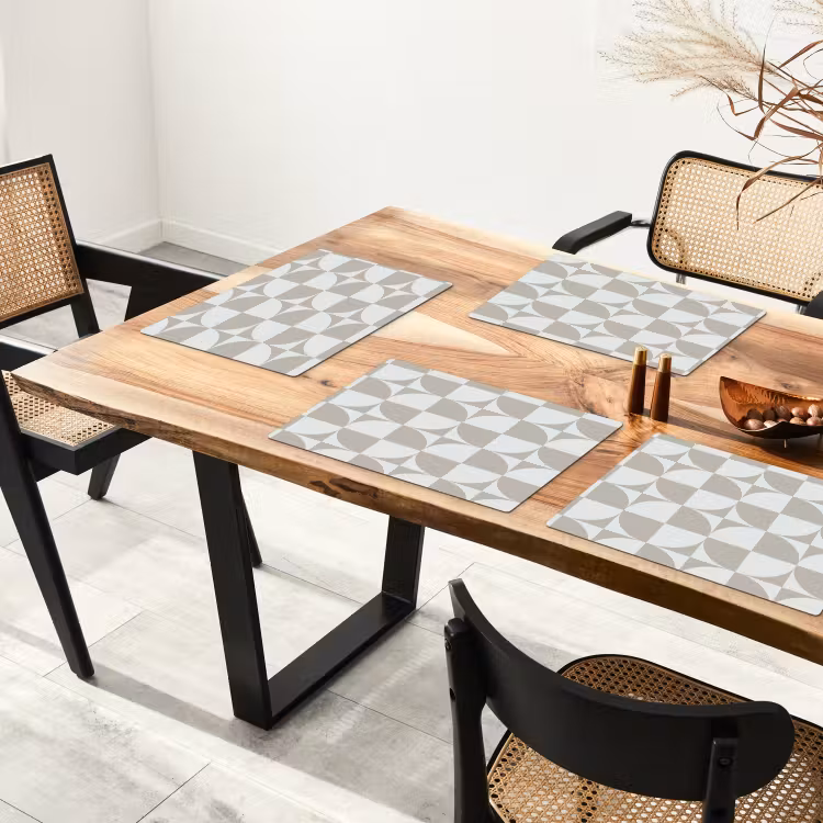 Lichtgrijs - Wit - Vierkant - Rond Placemat vinyl groot 368 -zzsfeer4_Kitchenyeah-website