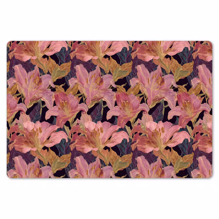 Lelies - Patroon - Roze - Goud Placemat vinyl groot 368 -zzsfeer1_Kitchenyeah-website