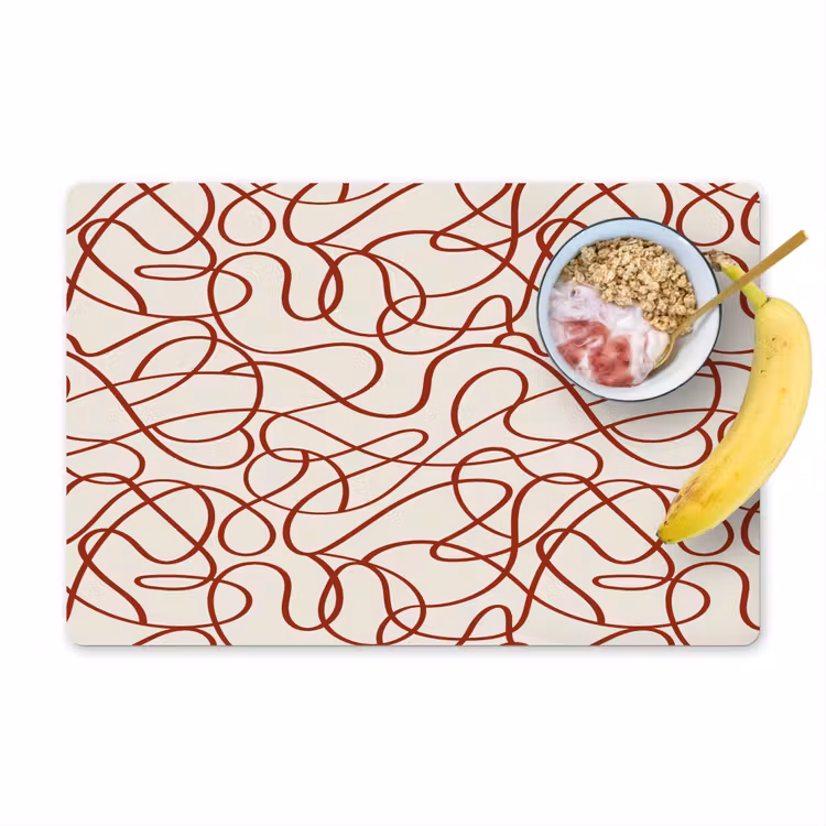 Lijnen - Abstract - Rood - Beige Placemat vinyl groot 368 -zzzproduct_Kitchenyeah-website