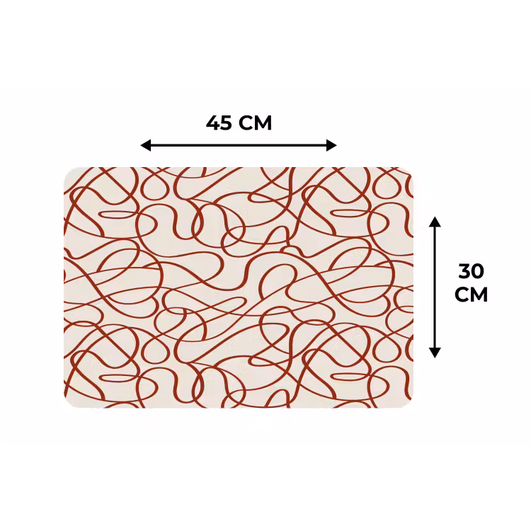 Lijnen - Abstract - Rood - Beige Placemat vinyl groot 368 -specs