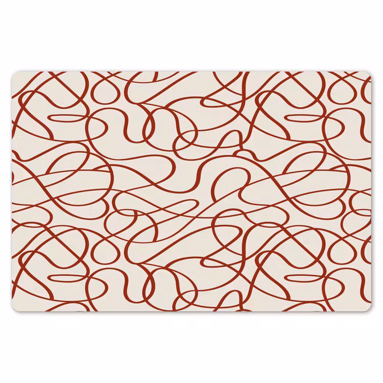 Lijnen - Abstract - Rood - Beige Placemat vinyl groot 368 -zzsfeer1_Kitchenyeah-website