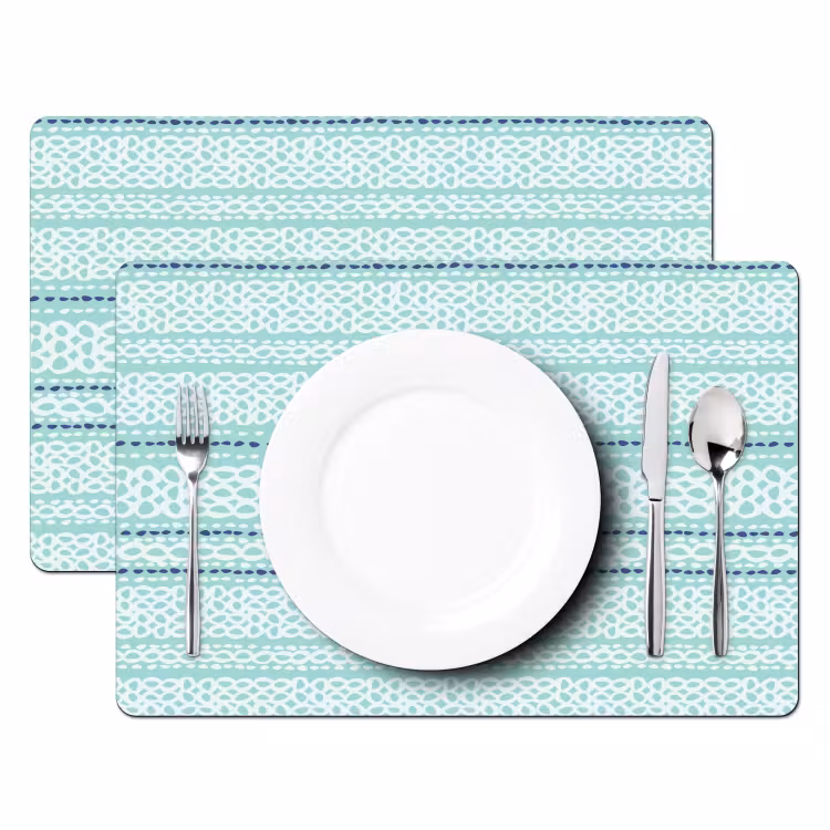 Lijnen - Blauwgroen - Patroon Placemat vinyl groot 368 -zzsfeer2_Kitchenyeah-website