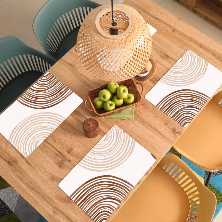 Placemat - 6 pieces - Lines - Minimalist - Art - Lijnen - Minimalistisch - Kunst Placemat vinyl groot