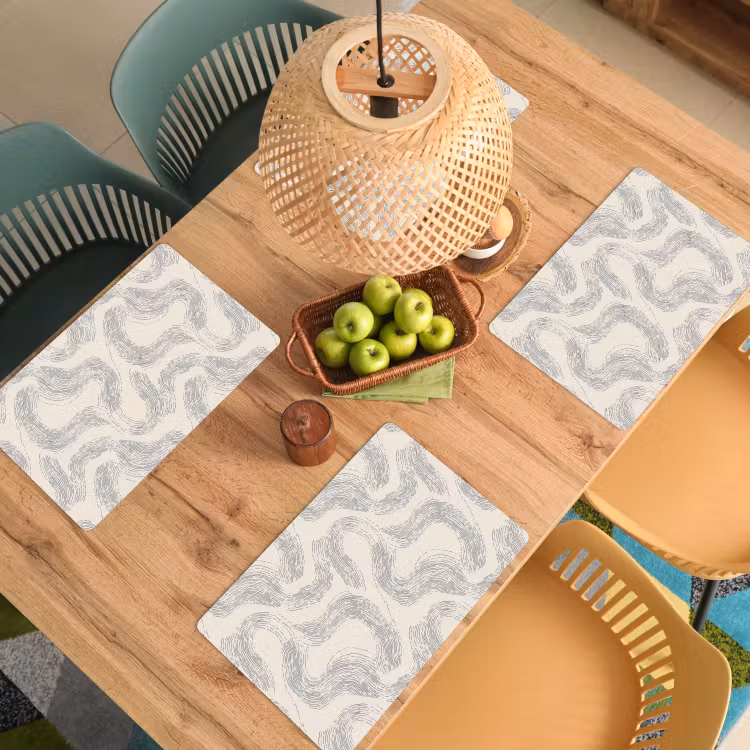 Lijnen - Patroon - Beige - Minimalistisch Placemat vinyl groot 368 -zzsfeer5_Kitchenyeah-website