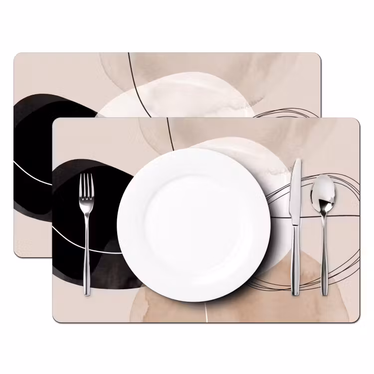 Placemat - 6 pieces - Lines - Wavy - Art - Lijnen - Golvend - Kunst Placemat vinyl groot