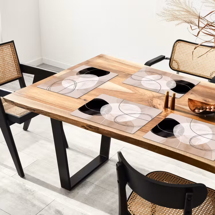 Placemat - 6 pieces - Lines - Wavy - Art - Lijnen - Golvend - Kunst Placemat vinyl groot