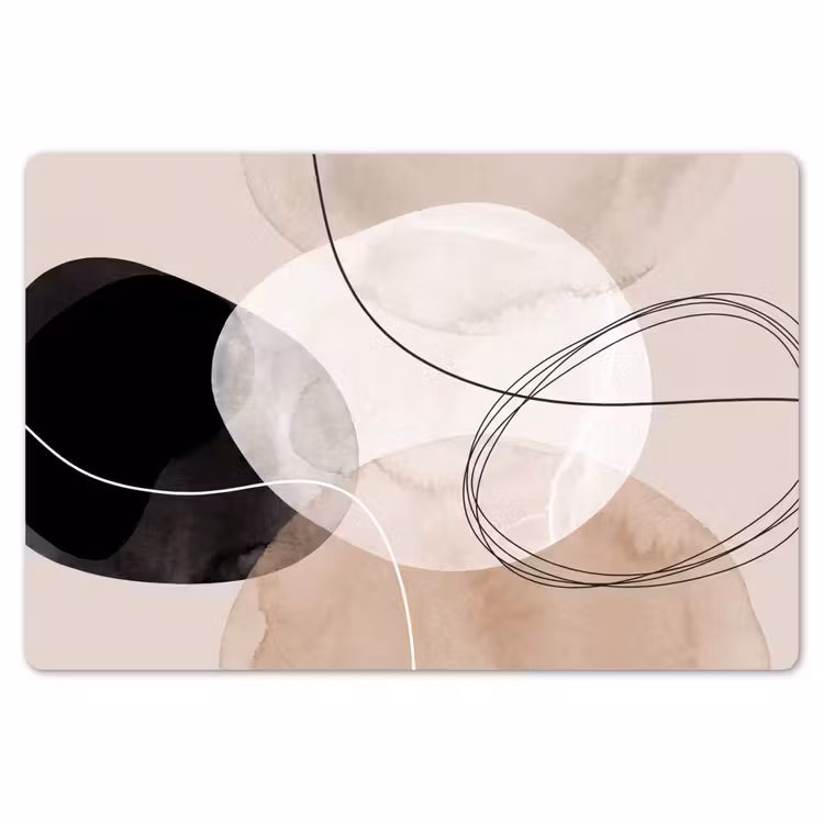 Placemat - 6 pieces - Lines - Wavy - Art - Lijnen - Golvend - Kunst Placemat vinyl groot