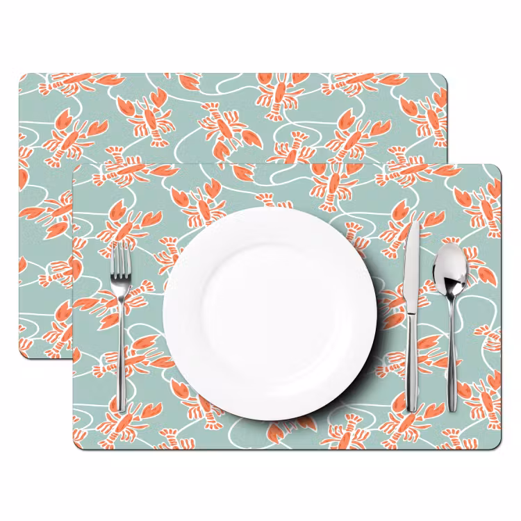 Zee - Kreeft - Groen - Oranje Placemat vinyl groot 368 -zzsfeer2_Kitchenyeah-website
