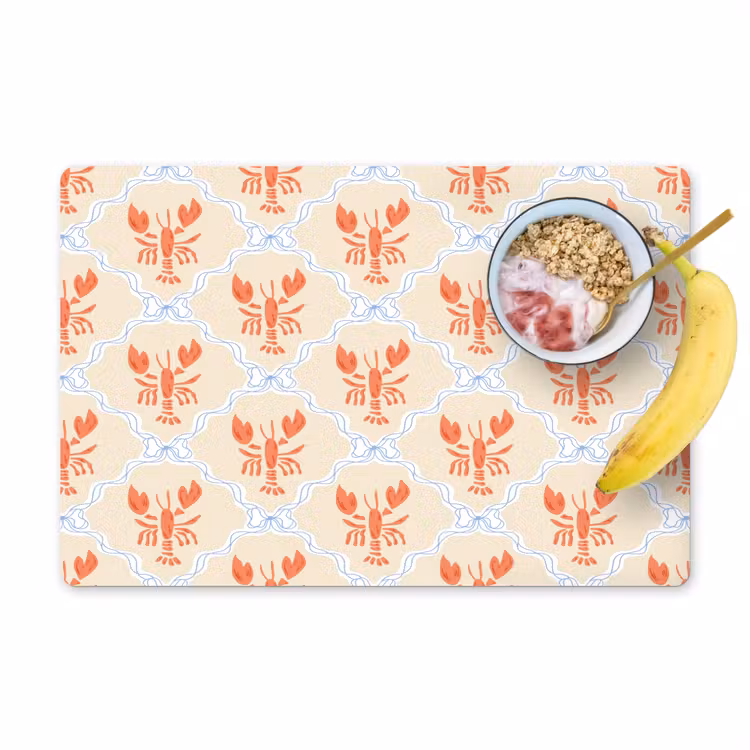 Zee - Kreeft  - Blauw - Geel - Oranje Placemat vinyl groot 368 -zzzproduct_Kitchenyeah-website