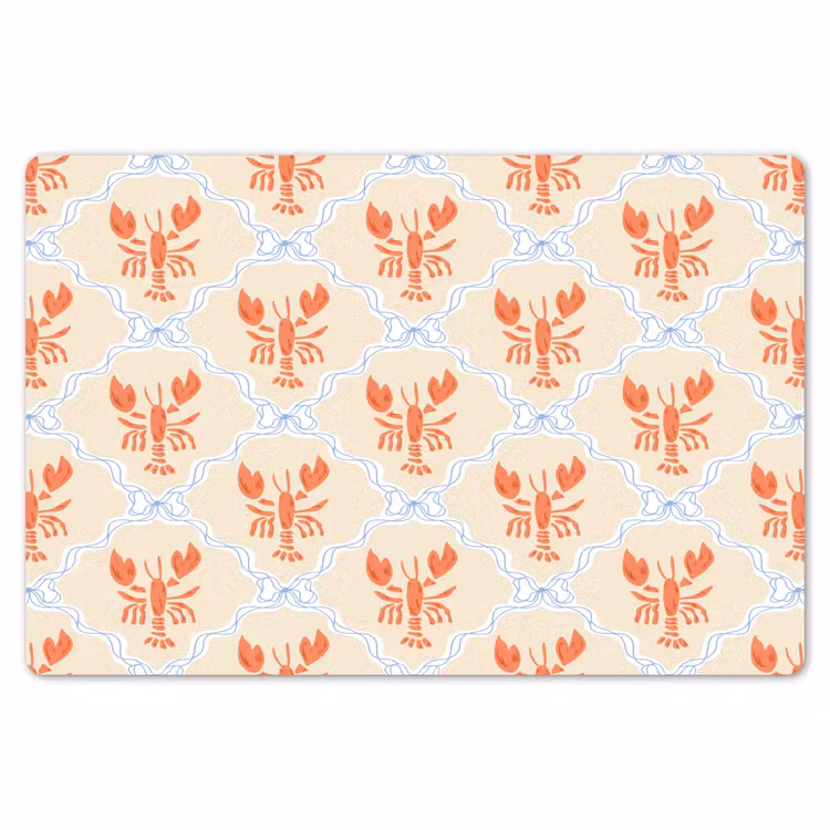 Zee - Kreeft  - Blauw - Geel - Oranje Placemat vinyl groot 368 -zzsfeer1_Kitchenyeah-website