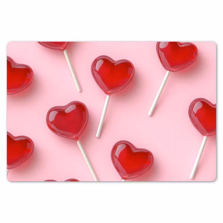 Lollies - Hartjes - Roze Placemat vinyl groot -zzsfeer1_Kitchenyeah-website
