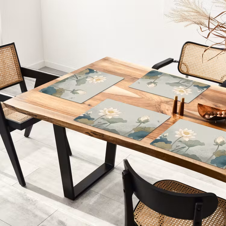 Lotus - Bloemen - Groen Placemat vinyl groot -zzsfeer4_Kitchenyeah-website