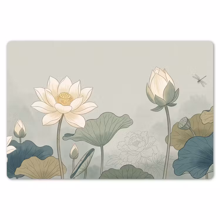 Lotus - Bloemen - Groen Placemat vinyl groot -zzsfeer1_Kitchenyeah-website