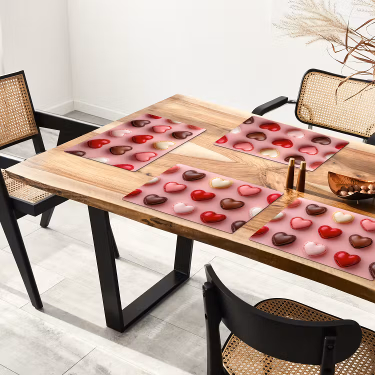 Macarons - Hartjes - Kleurrijk - Roze Placemat vinyl groot -zzsfeer4_Kitchenyeah-website