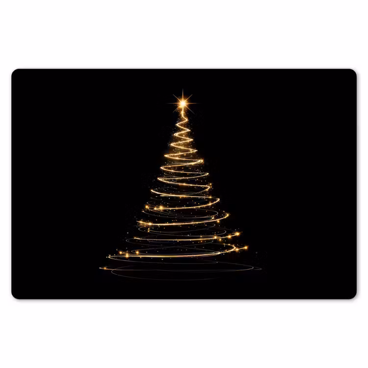 Magisch - Kerstboom - Lichtspiralen - Zwart Placemat vinyl groot -zzsfeer1_Kitchenyeah-website