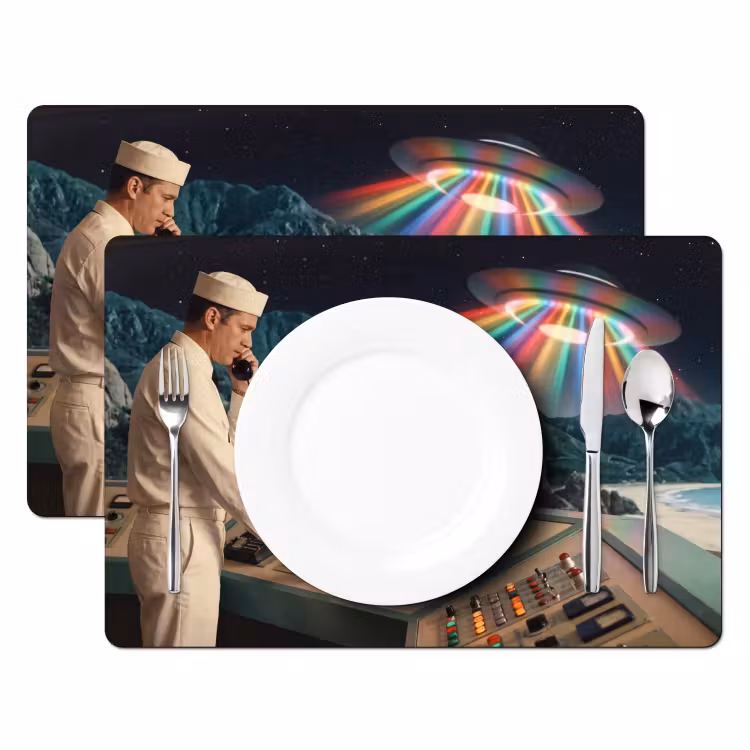 Placemat - 6 pieces - Man - Control Room - Beach - Man - Controlekamer - Strand Placemat vinyl groot