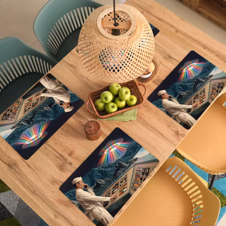 Placemat - 6 pieces - Man - Control Room - Beach - Man - Controlekamer - Strand Placemat vinyl groot