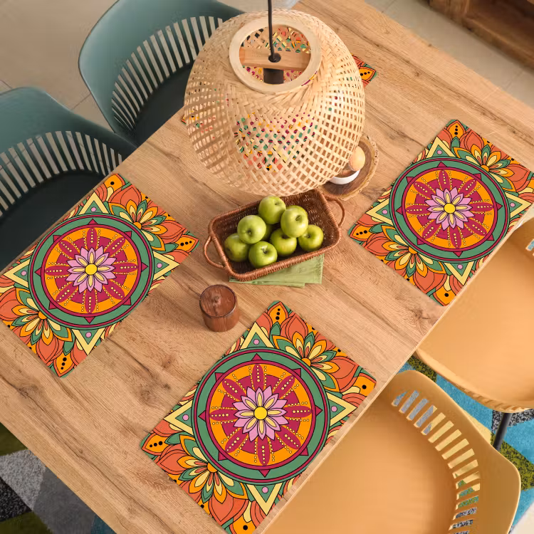Mandala - Bloemen - Abstract - Kleurrijk Placemat vinyl groot -zzsfeer5_Kitchenyeah-website