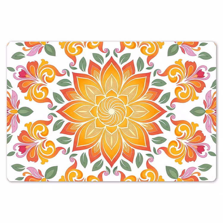 Mandala - Bloemen - Decoratie - Kleurrijk - Abstract Placemat vinyl groot -zzsfeer1_Kitchenyeah-website