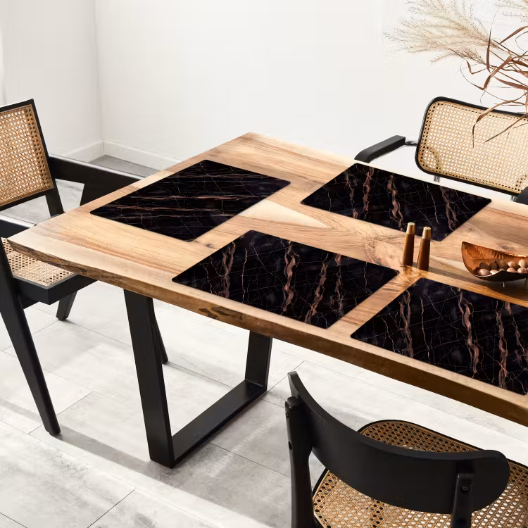 Marmer - Goud - Patroon - Luxe - Zwart Placemat vinyl groot -zzsfeer4_Kitchenyeah-website