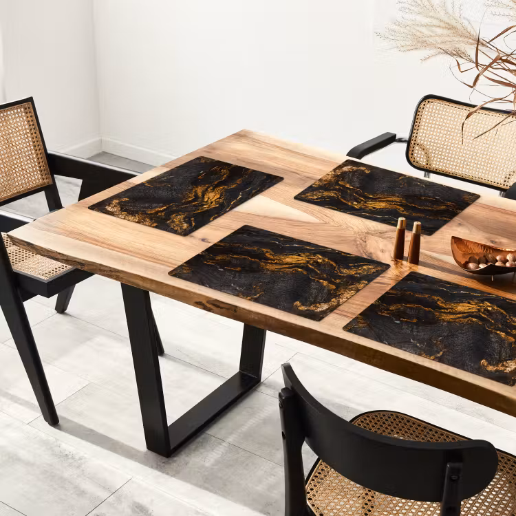 Marmer - Kalk - Zwart - Goud - Marmerlook - Luxe Placemat vinyl groot -zzsfeer4_Kitchenyeah-website