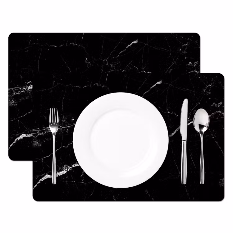 Marmer look - Zwart - Luxe Placemat vinyl groot -zzsfeer2_Kitchenyeah-website