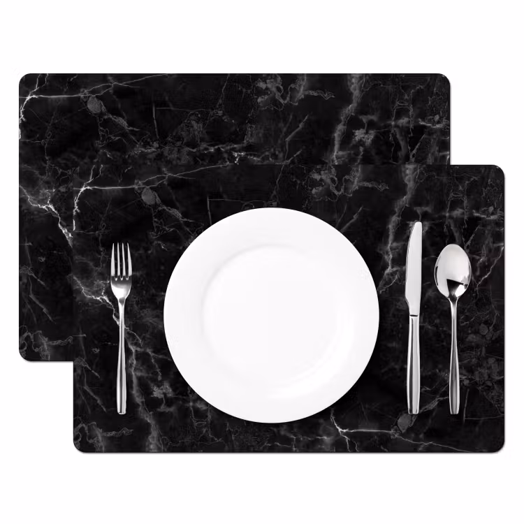 Marmer look - Luxe - Zwart Placemat vinyl groot -zzsfeer2_Kitchenyeah-website