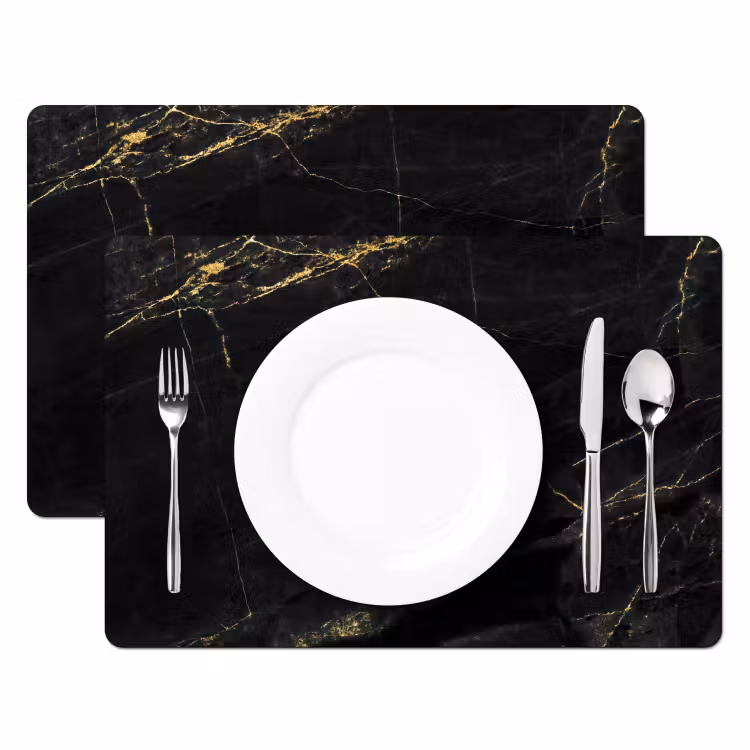 Marmer look - Luxe - Zwart - Goud Placemat vinyl groot -zzsfeer2_Kitchenyeah-website