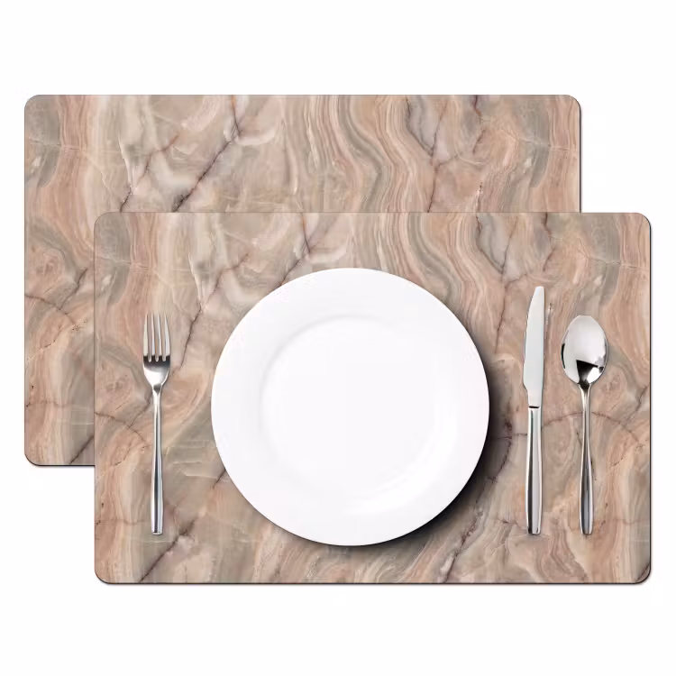 Marmer - Patroon - Abstract - Beige - Groen Placemat vinyl groot -zzsfeer2_Kitchenyeah-website
