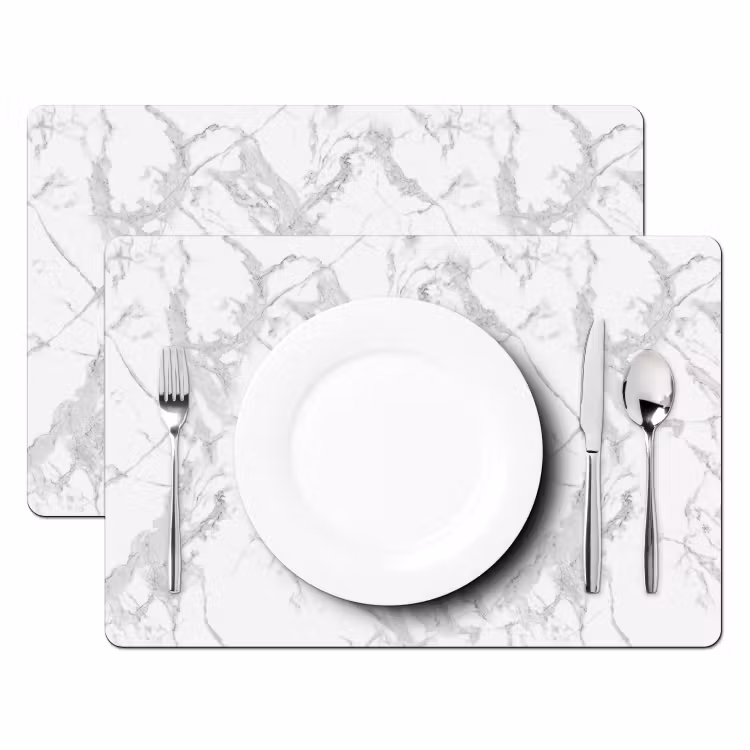 Marmer - Zuiver - Grijs - Aders Placemat vinyl groot 368 -zzsfeer2_Kitchenyeah-website