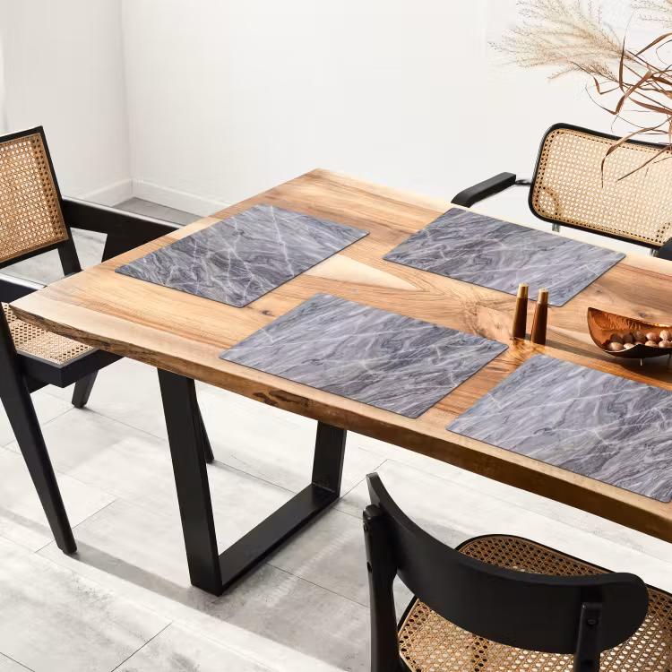 Marmer - Ader - Patroon - Abstract - Grijs Placemat vinyl groot -zzsfeer4_Kitchenyeah-website