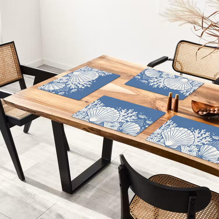 Zeeleven - Koraal - Schelp - Vis - Illustratie - Onderwater Placemat vinyl groot -zzsfeer4_Kitchenyeah-website