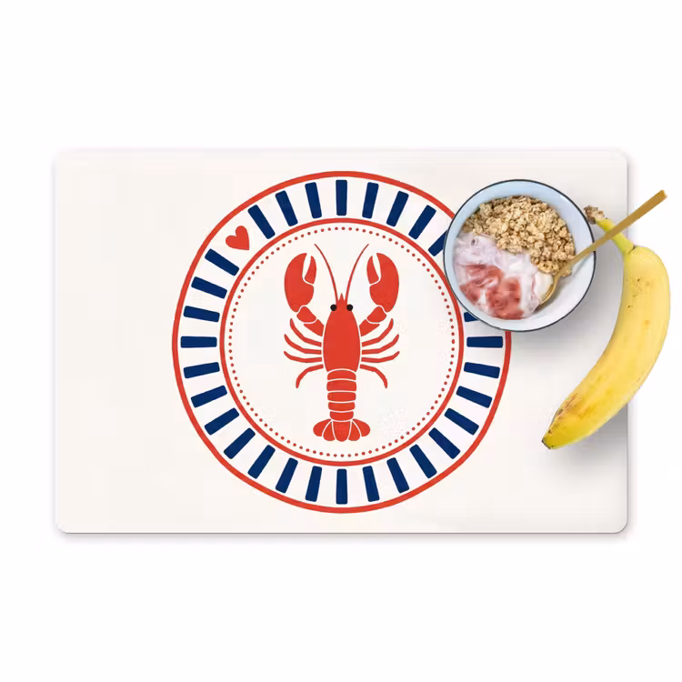 Zeeleven - Kreeft - Embleem - Grafisch - Rood Placemat vinyl groot -zzzproduct_Kitchenyeah-website