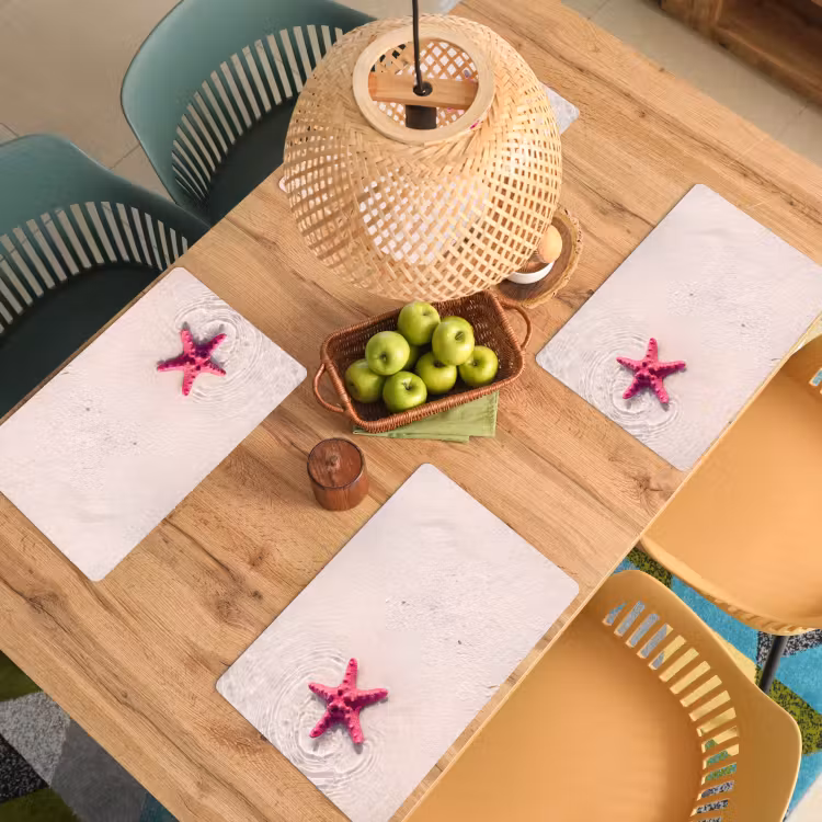 Zeeleven - Zeester - Strand - Roze - Water Placemat vinyl groot -zzsfeer5_Kitchenyeah-website