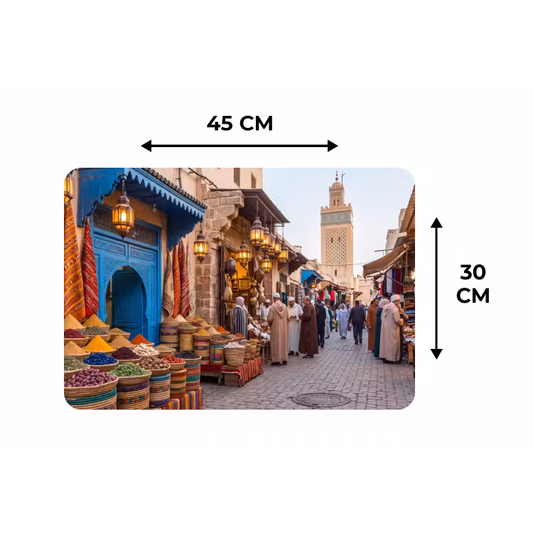 Placemat - 6 pieces - Market - Oriental - Colorful - Markt - Oosters - Kleurrijk Placemat vinyl groot
