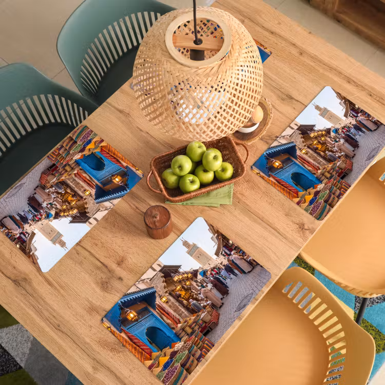 Placemat - 6 pieces - Market - Oriental - Colorful - Markt - Oosters - Kleurrijk Placemat vinyl groot