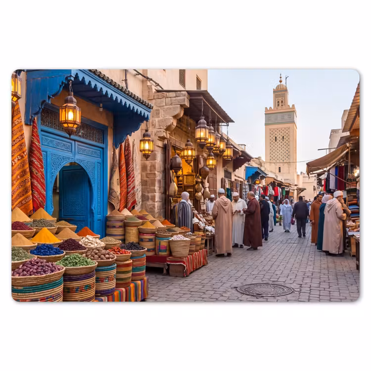 Placemat - 6 pieces - Market - Oriental - Colorful - Markt - Oosters - Kleurrijk Placemat vinyl groot